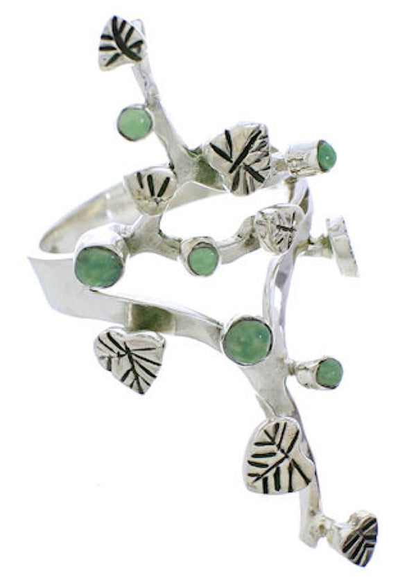 Turquoise And Genuine Sterling Silver Jewelry Ring Size 7-1/2 EX22630